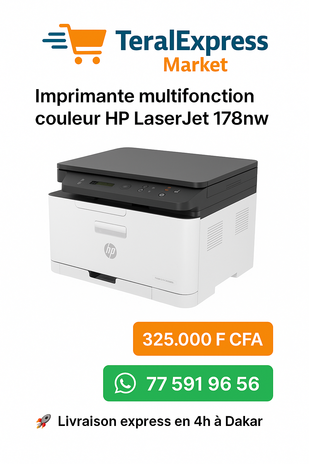 Imprimante multifonction laser couleur HP Laserjet 178nw