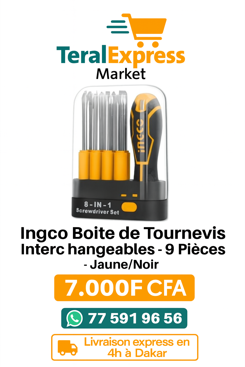 Boîte de tournevis interchangeables 9 pièces