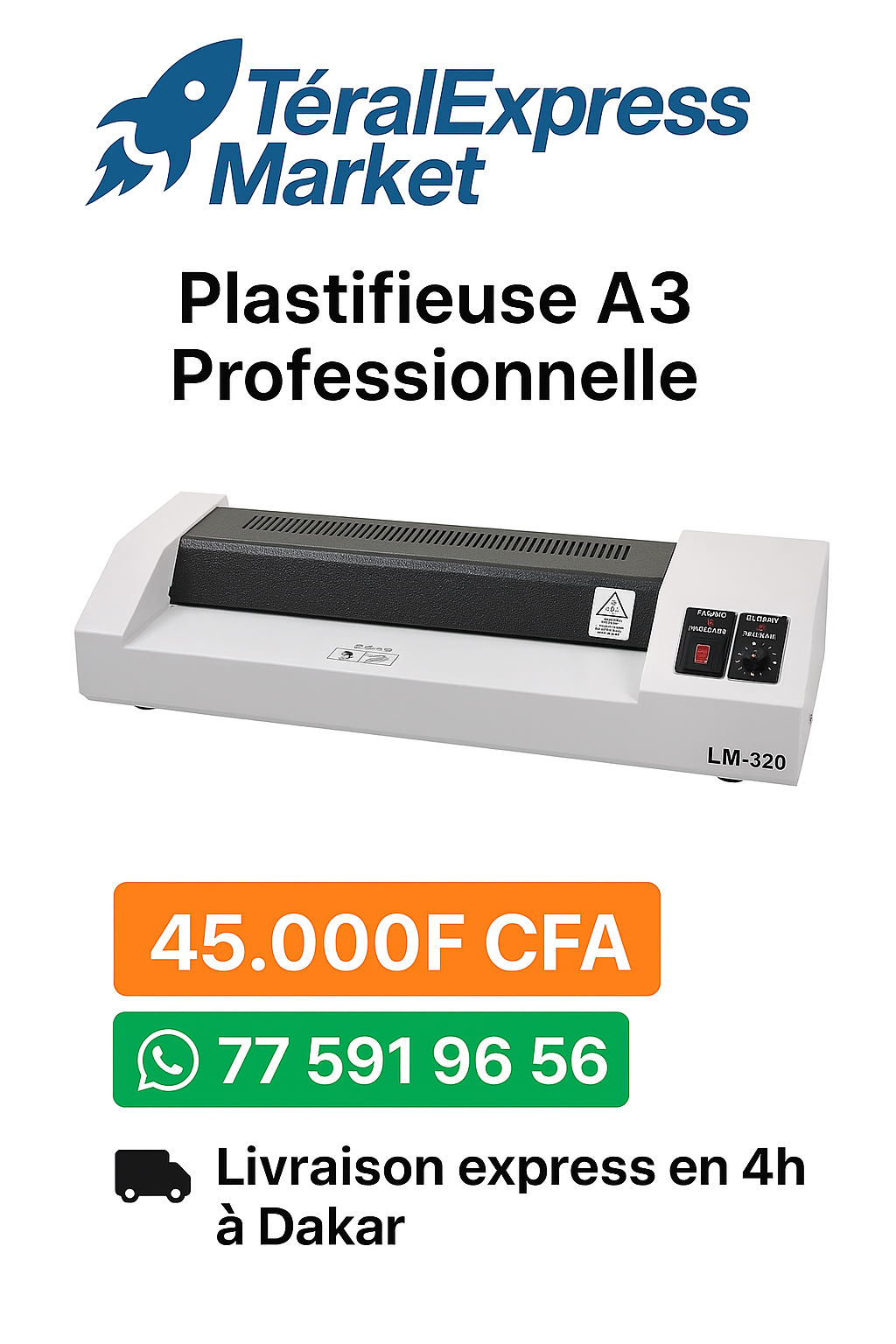 Plastifieuse A3 professionnelle