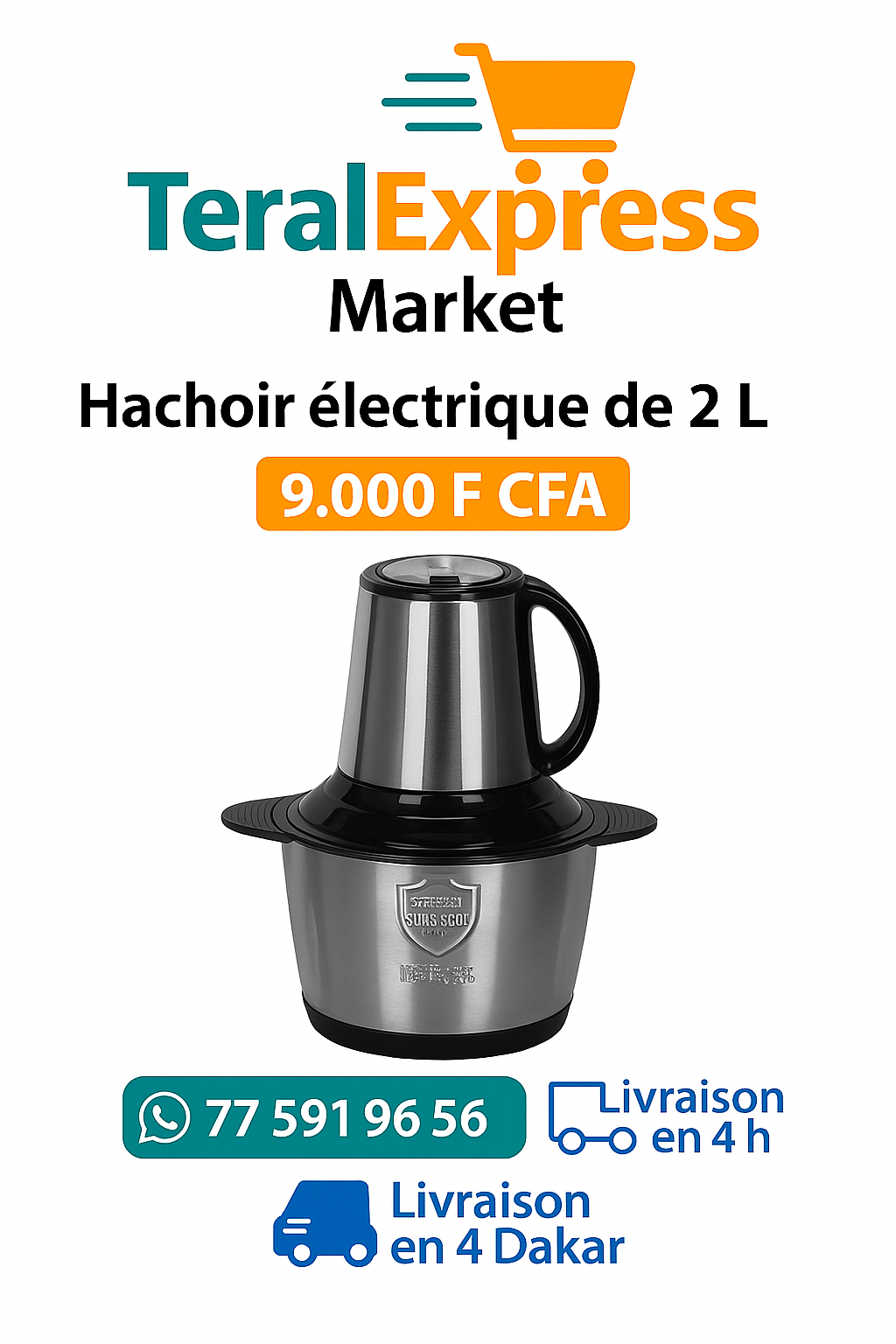 Hachoir électrique de 2L