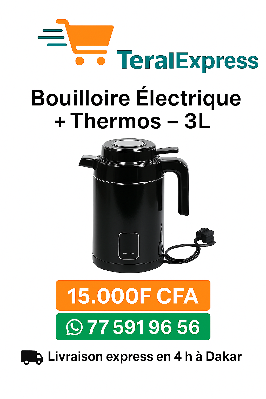 Bouilloire électrique + thermos 3L