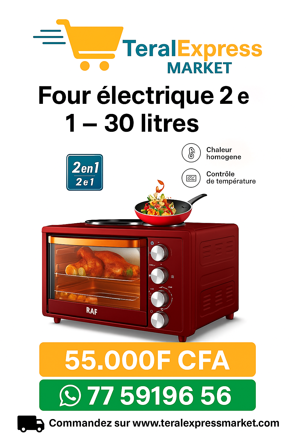Four Électrique 2 en 1 – 30 Litres RAF