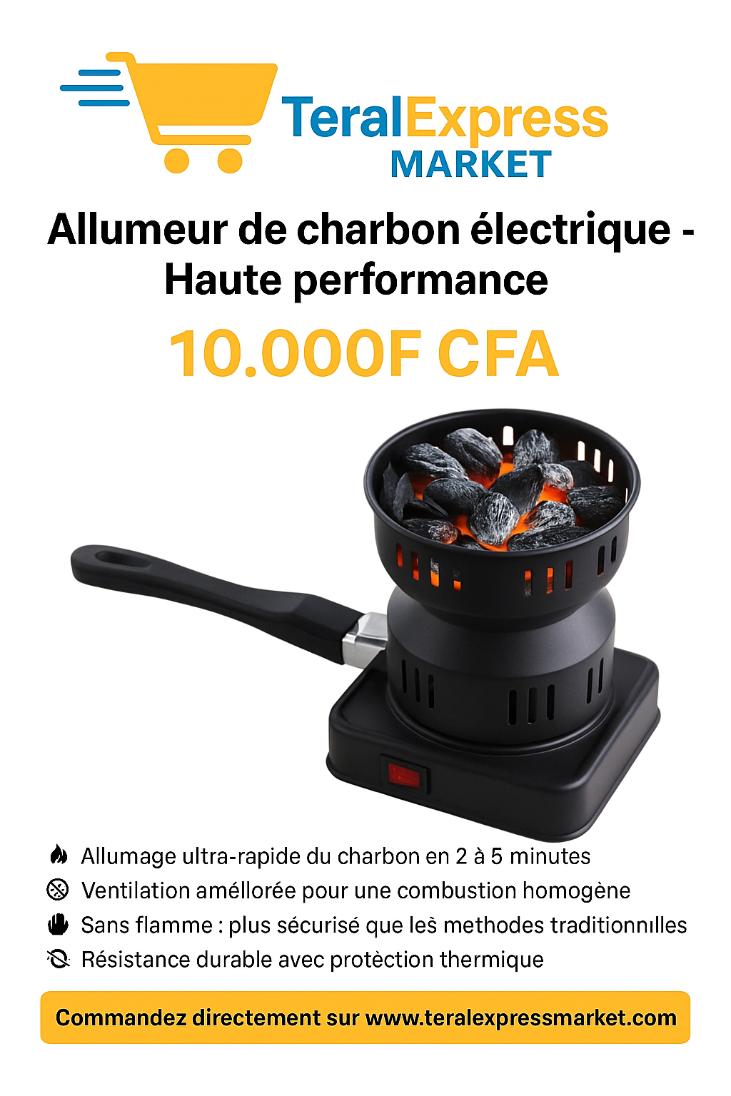 Allumeur de charbon électrique – Haute performance