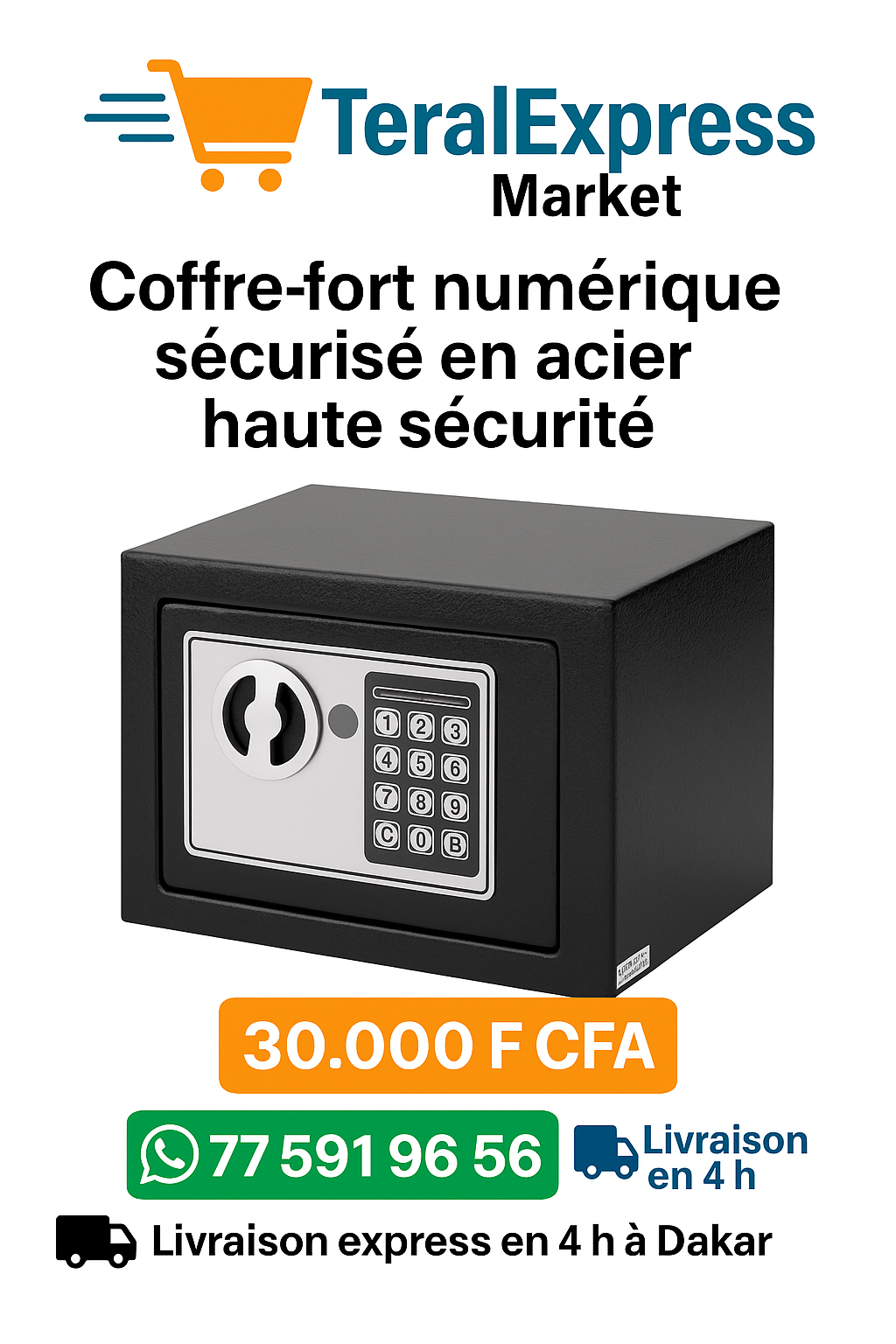 Coffre-fort numérique sécurisé en acier haute sécurité