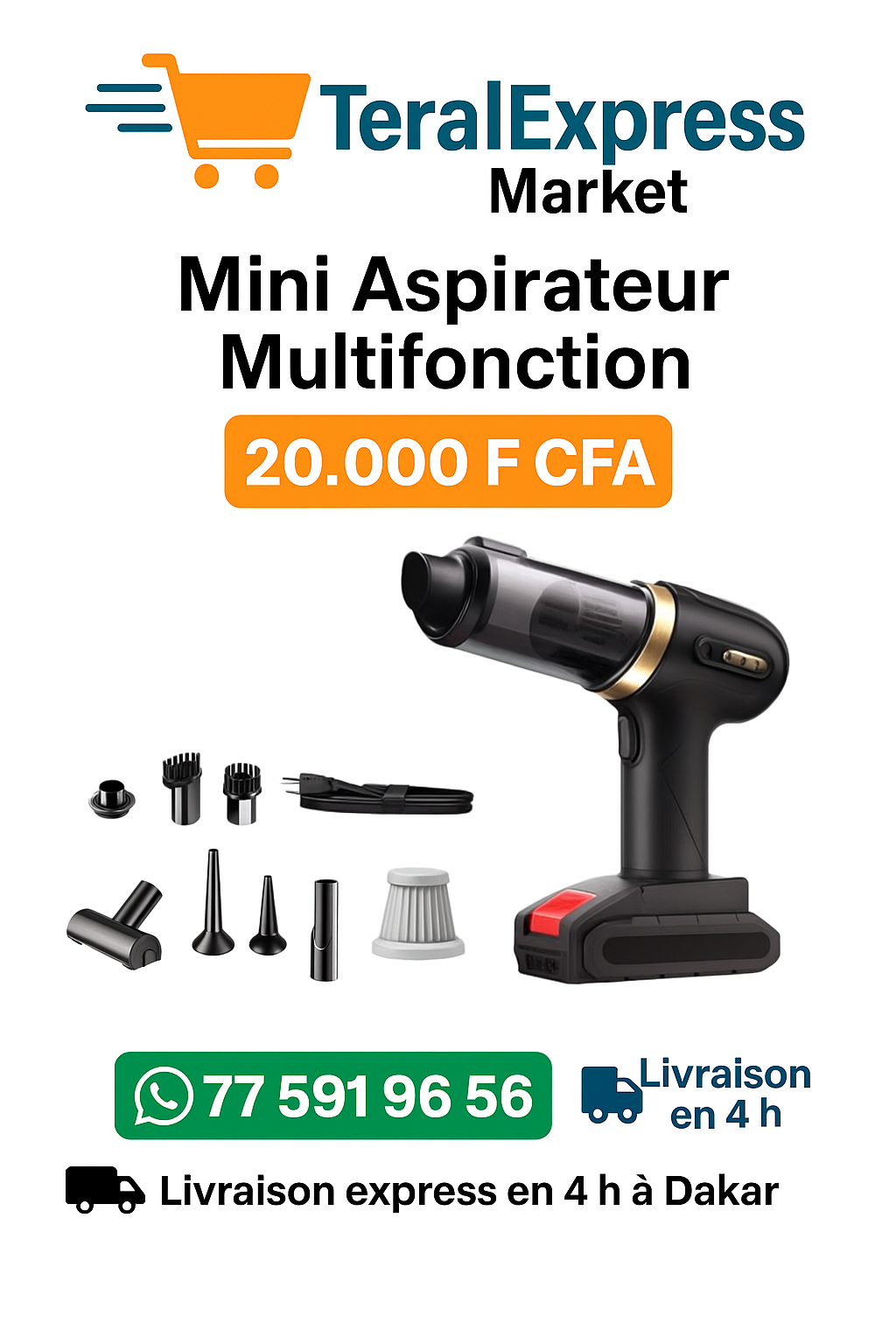 Mini Aspirateur Multifonction – Puissant & Portable