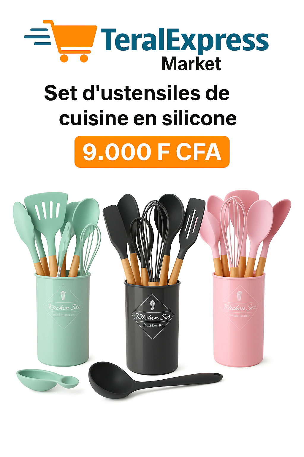 Set d’ustensiles de cuisine en silicone