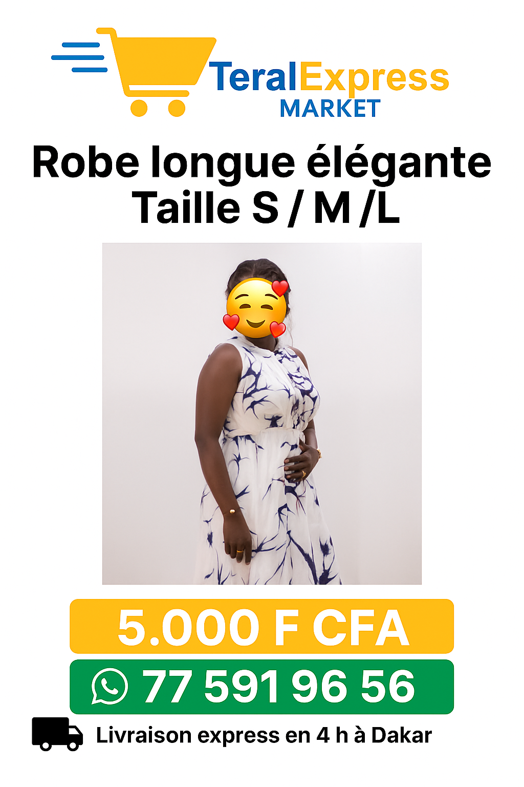 Robe longue élégante – Taille S / M / L