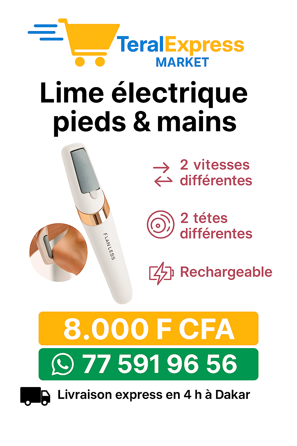 Râpe Électrique Rechargeable – Soin des Pieds Professionnel