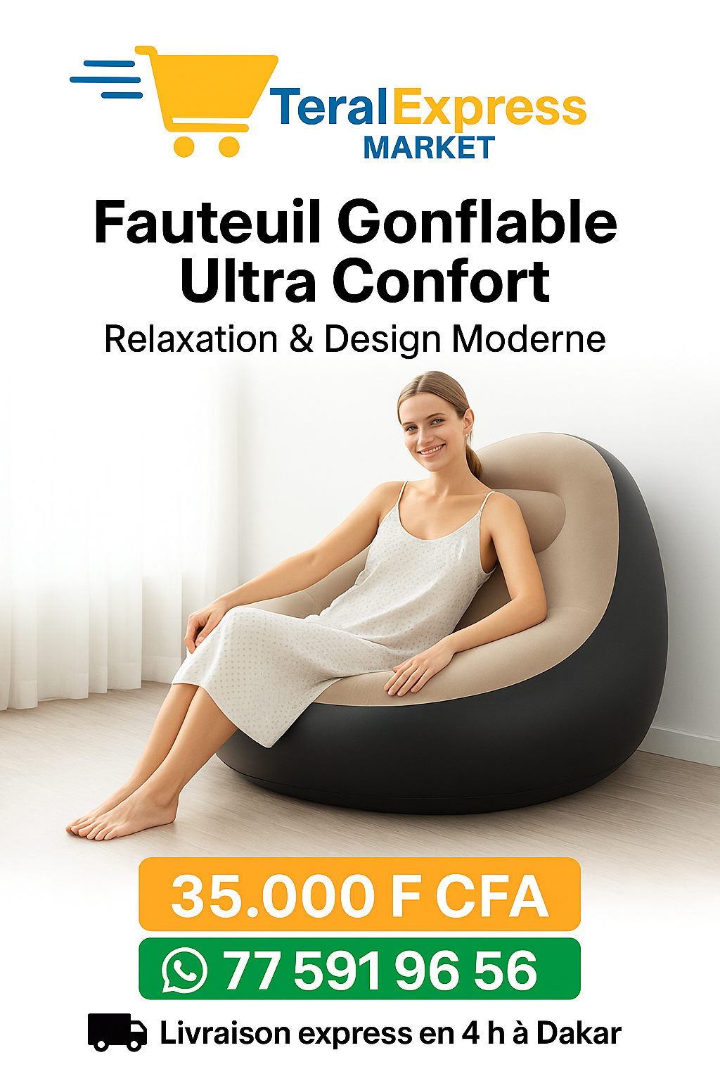Fauteuil Gonflable Ultra Confort – Relaxation & Design Moderne
